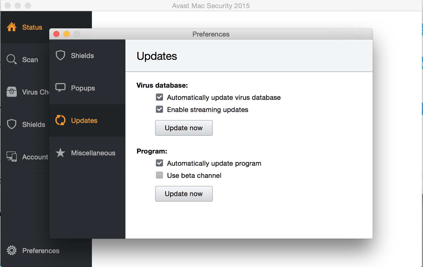 avast mobile virus definitions update failed